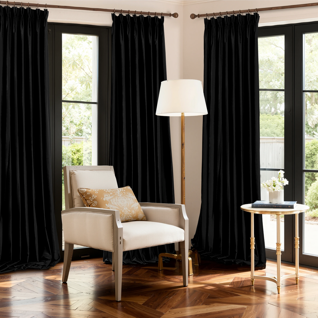 Black Velvet Curtains Installation Demonstration