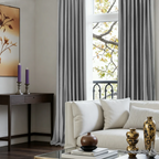 Dark Gray Velvet Curtains Details