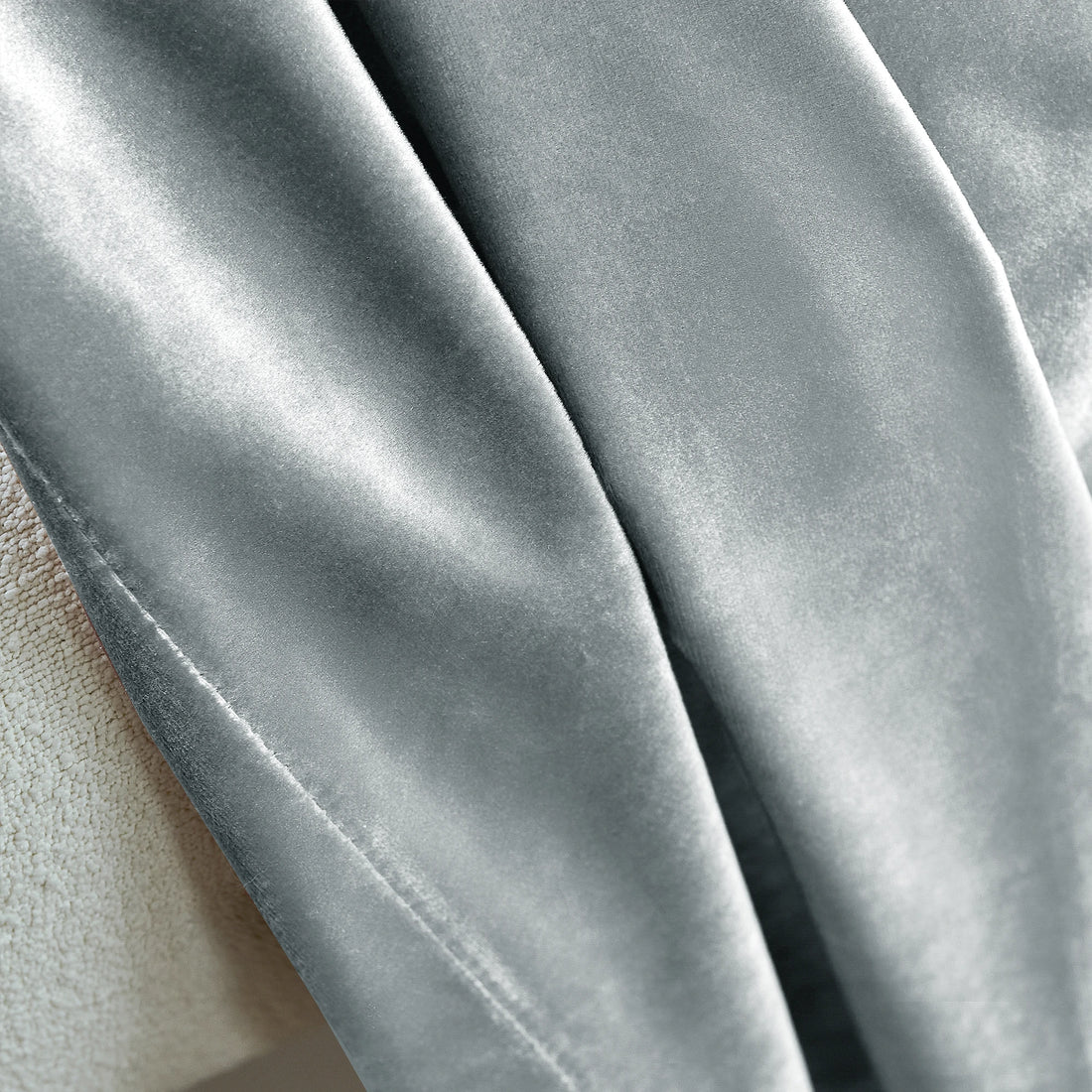 Dark Gray Velvet Curtains fabric details