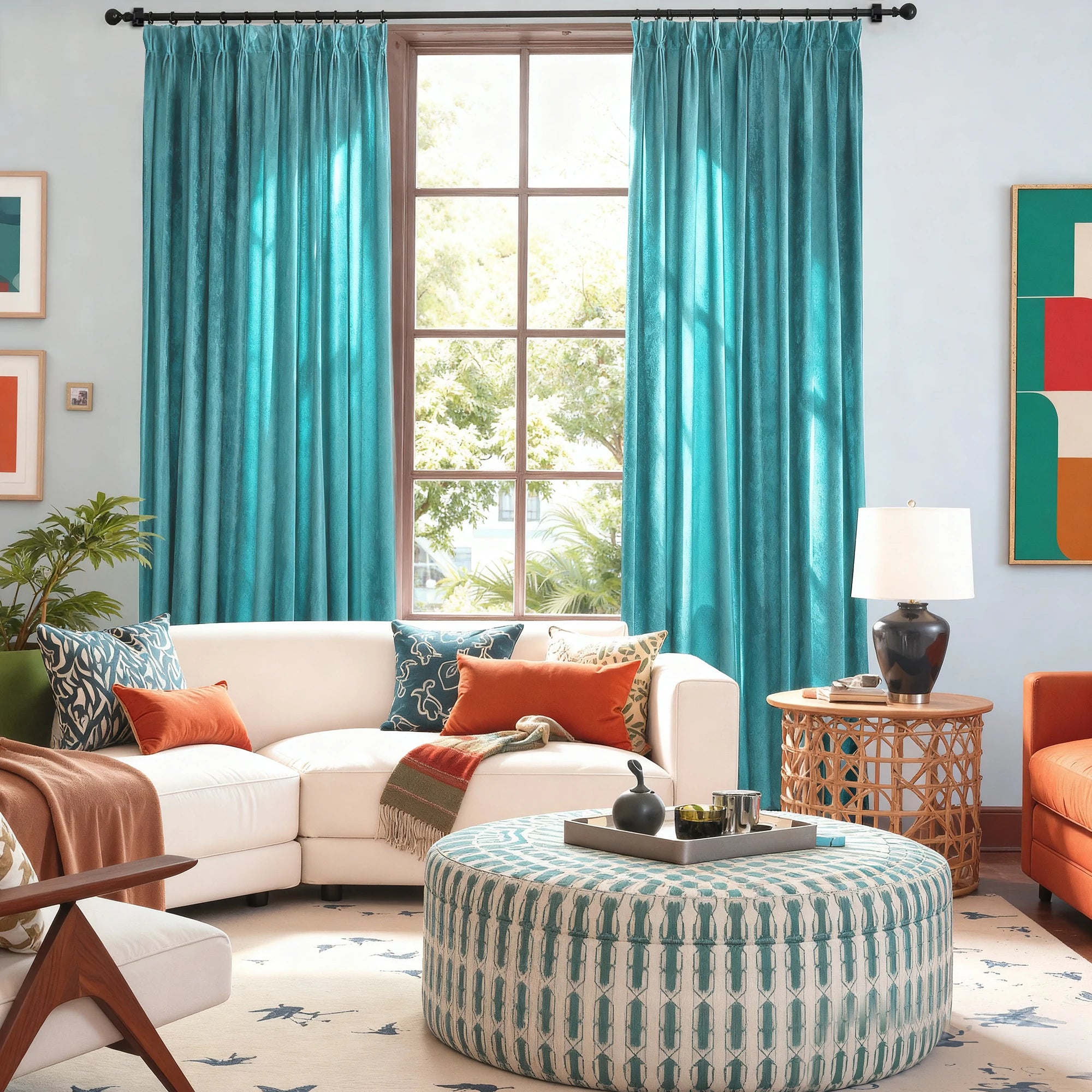 Hazy Blue Velvet Curtains