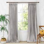 Light Gray Velvet Curtains Front View