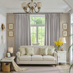 Light Gray Velvet Curtains Scene Illustration