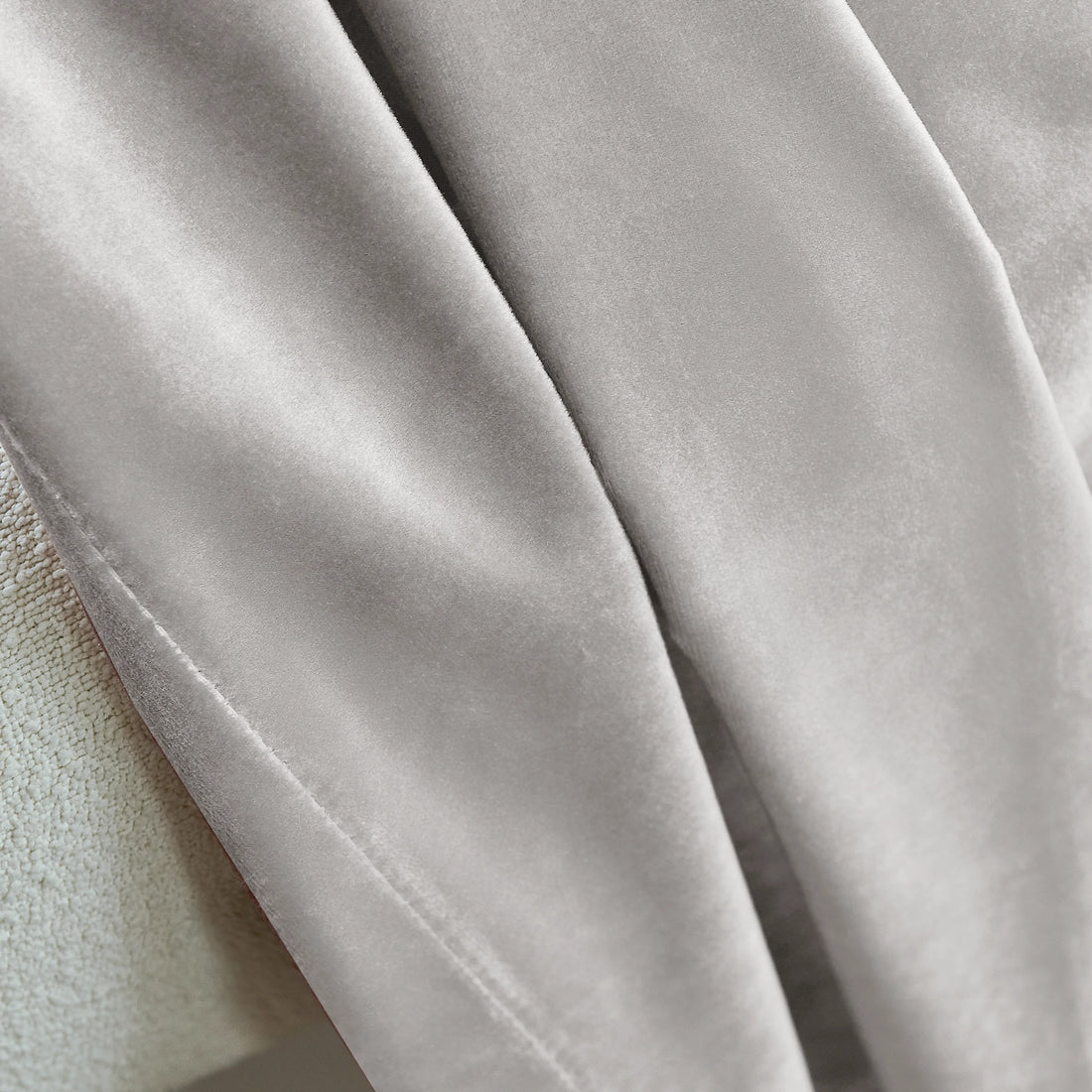 Light Gray Velvet Curtains Fabric Details