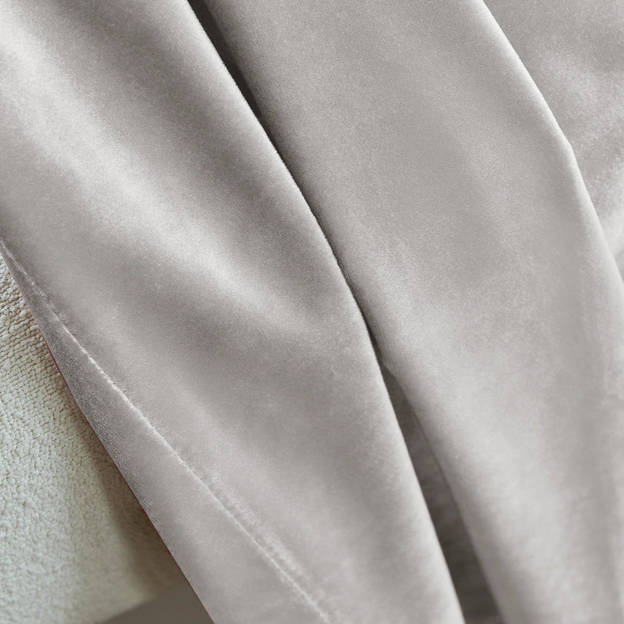 Light Gray Velvet Curtains Fabric Details