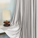 Light Gray Velvet Curtains Details