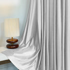 Silver Gray Velvet Curtains Details