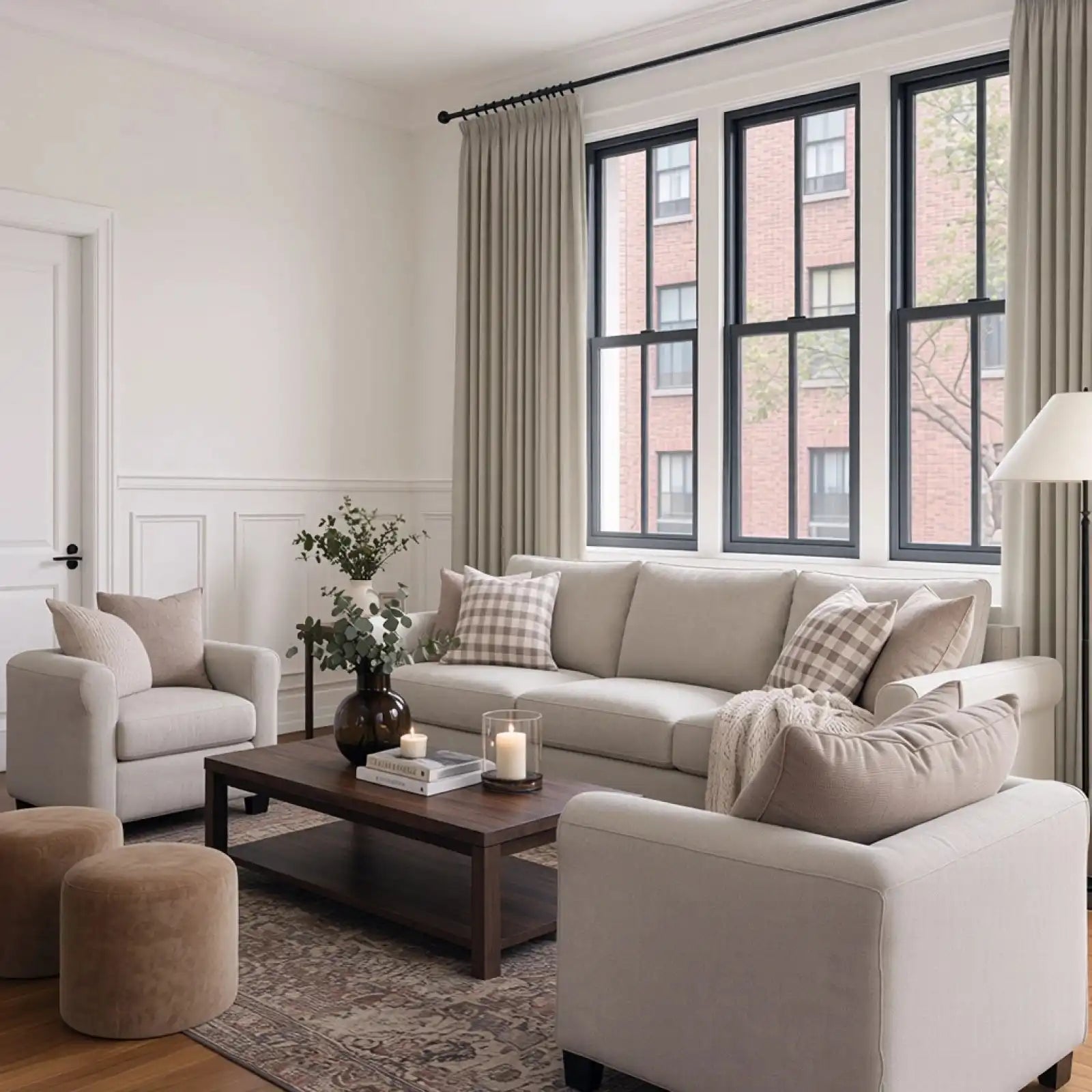 Lacey Herringbone Texture Linen Blend Curtains
