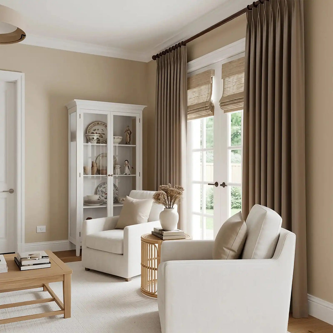 Lacey Herringbone Texture Linen Blend Curtains
