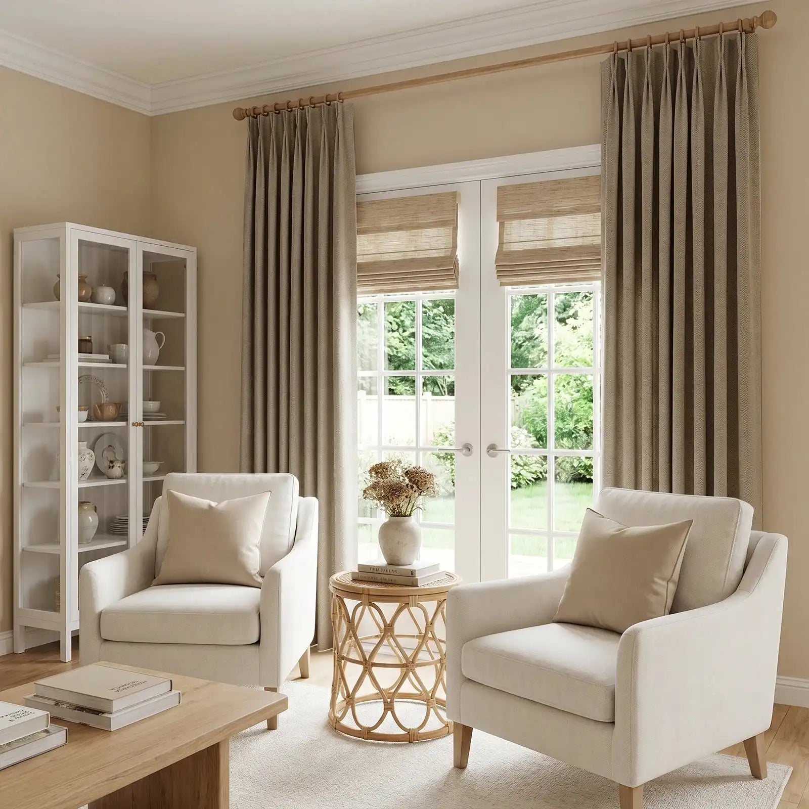 Lacey Herringbone Texture Linen Blend Curtains