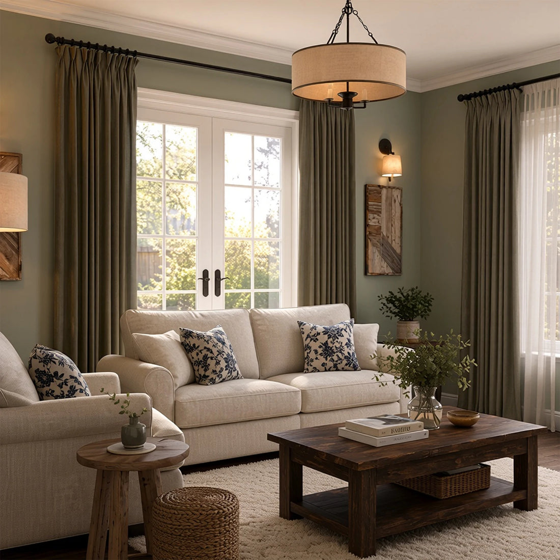 Lacey Herringbone Texture Linen Blend Curtains