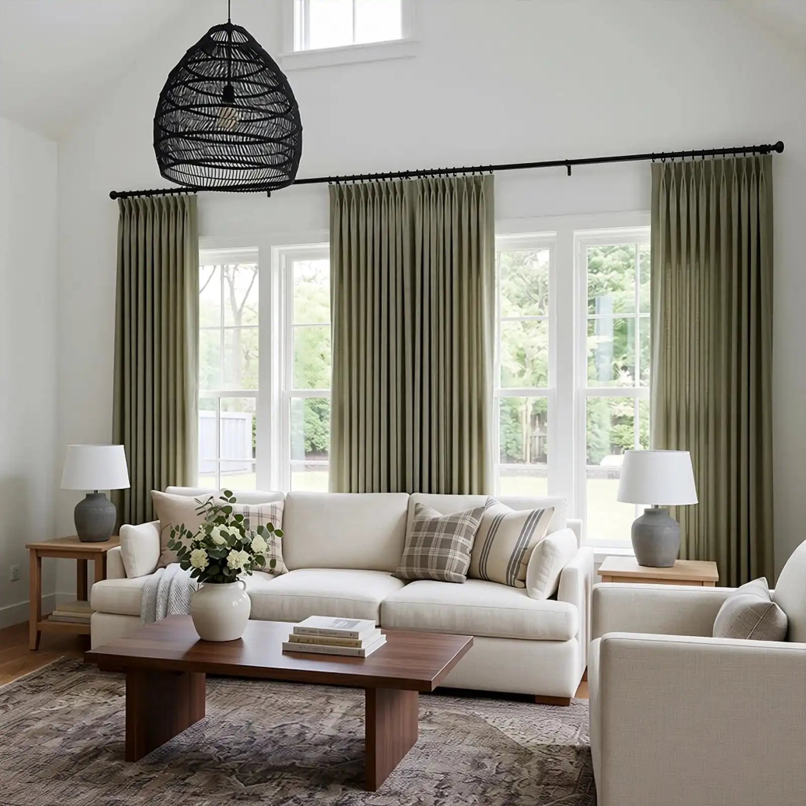 Lacey Herringbone Texture Linen Blend Curtains