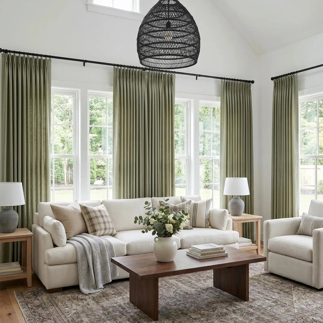 Lacey Herringbone Texture Linen Blend Curtains