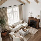 Lacey Herringbone Texture Linen Blend Curtains