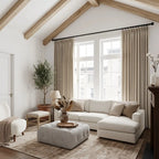 Lacey Herringbone Texture Linen Blend Curtains