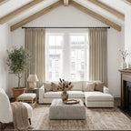Lacey Herringbone Texture Linen Blend Curtains