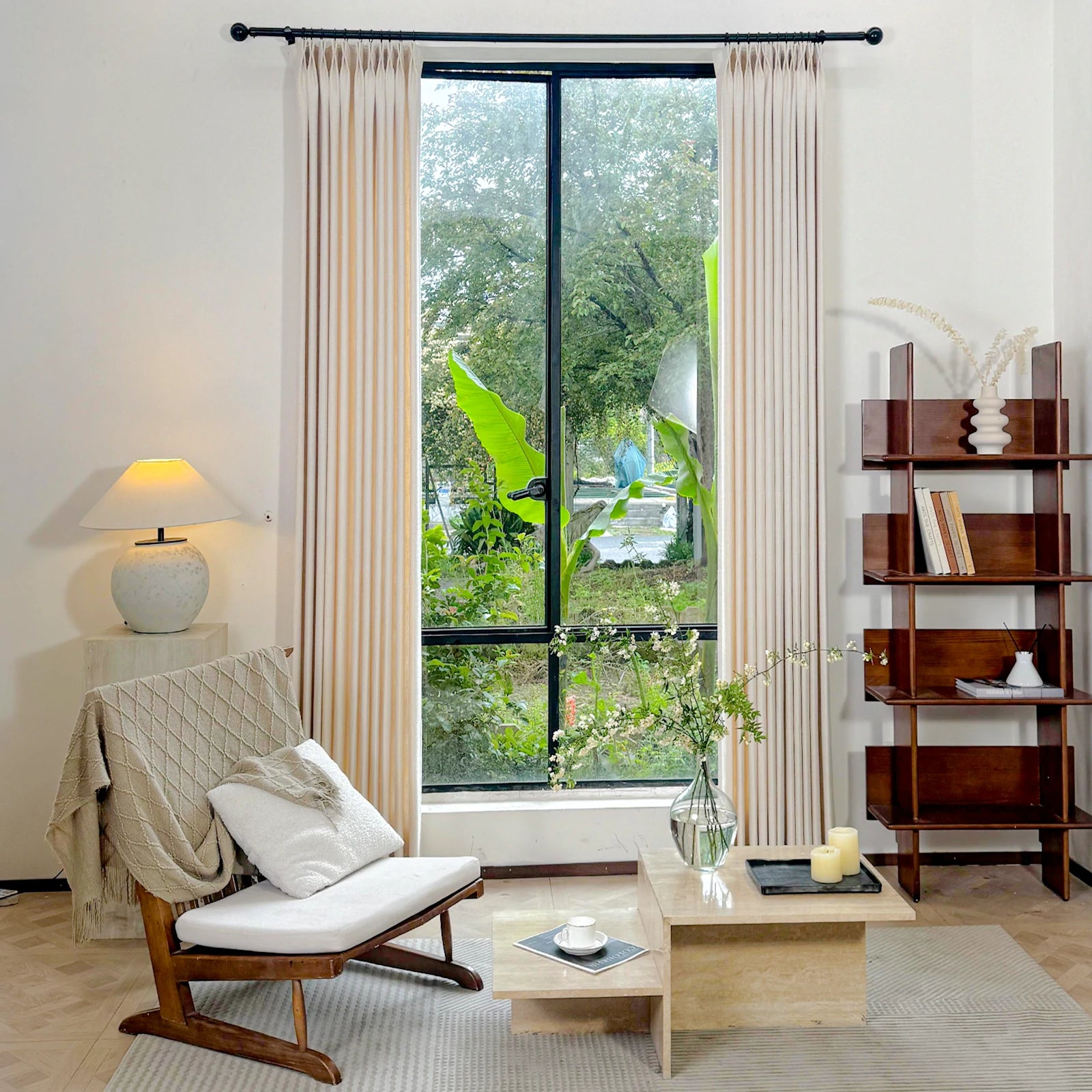 Lacey Herringbone Texture Linen Blend Curtains