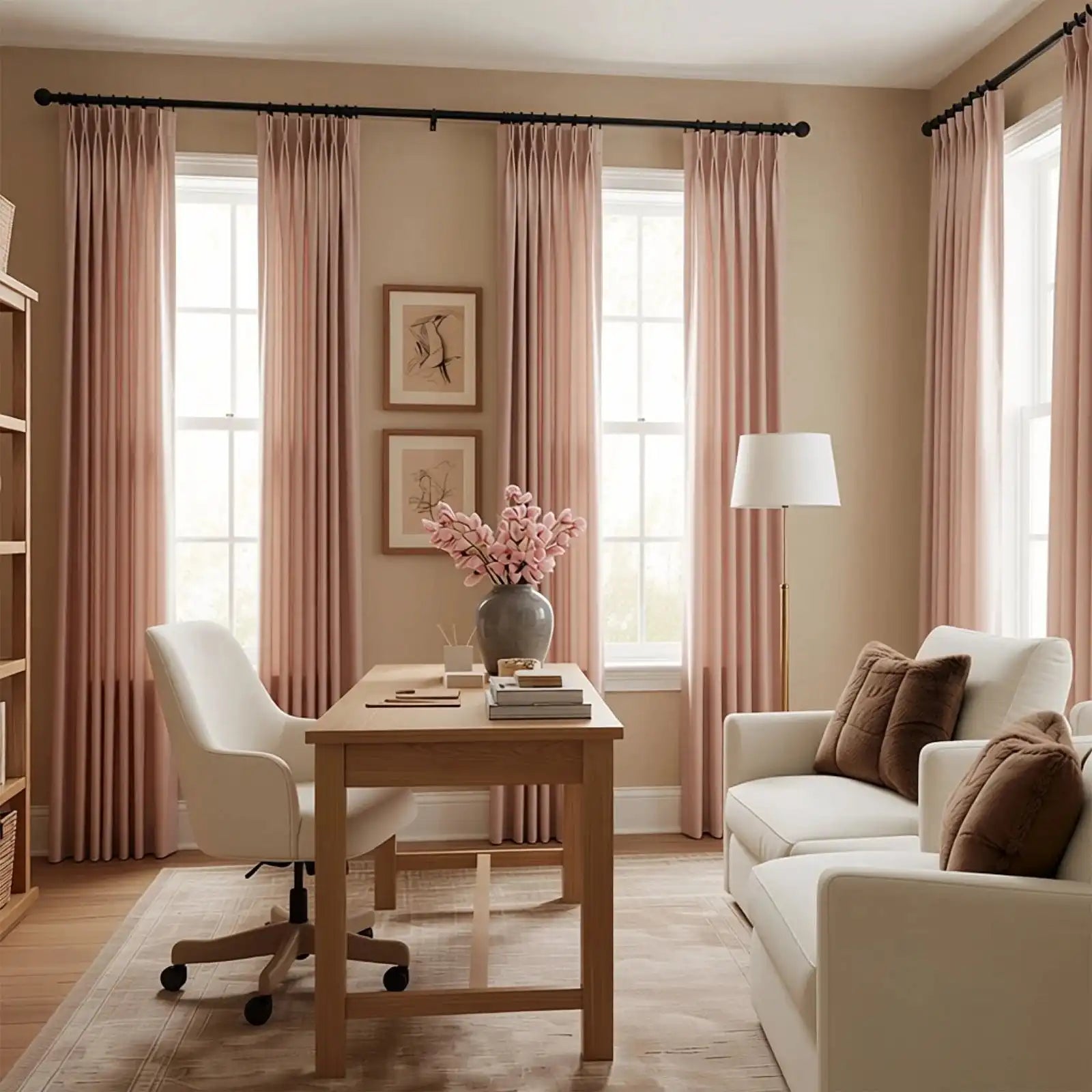 Lacey Herringbone Texture Linen Blend Curtains