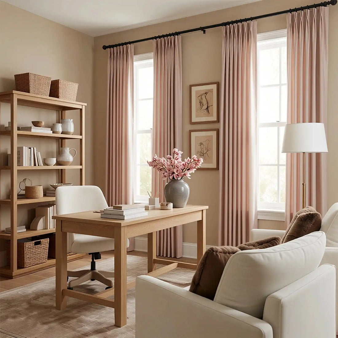 Lacey Herringbone Texture Linen Blend Curtains