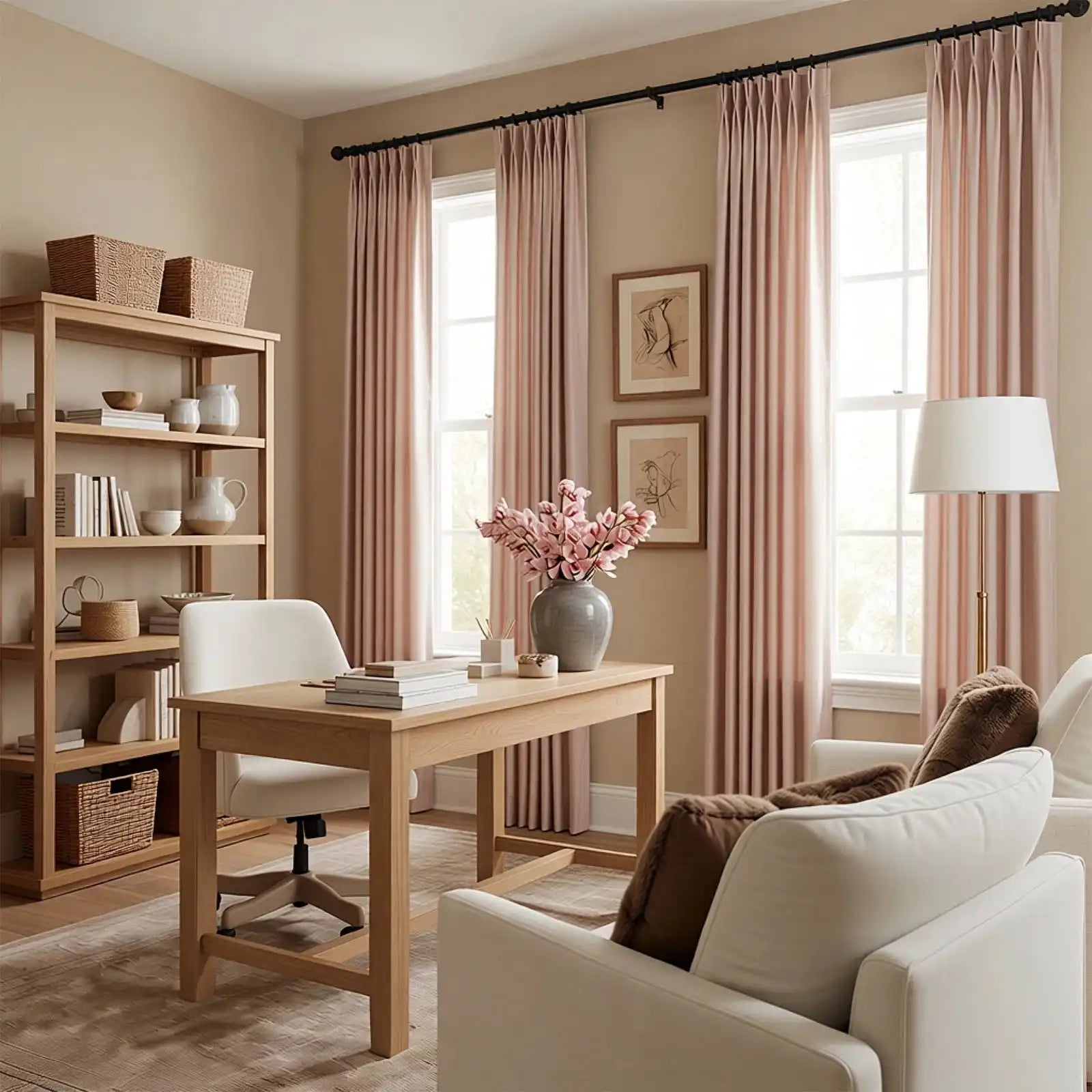 Lacey Herringbone Texture Linen Blend Curtains