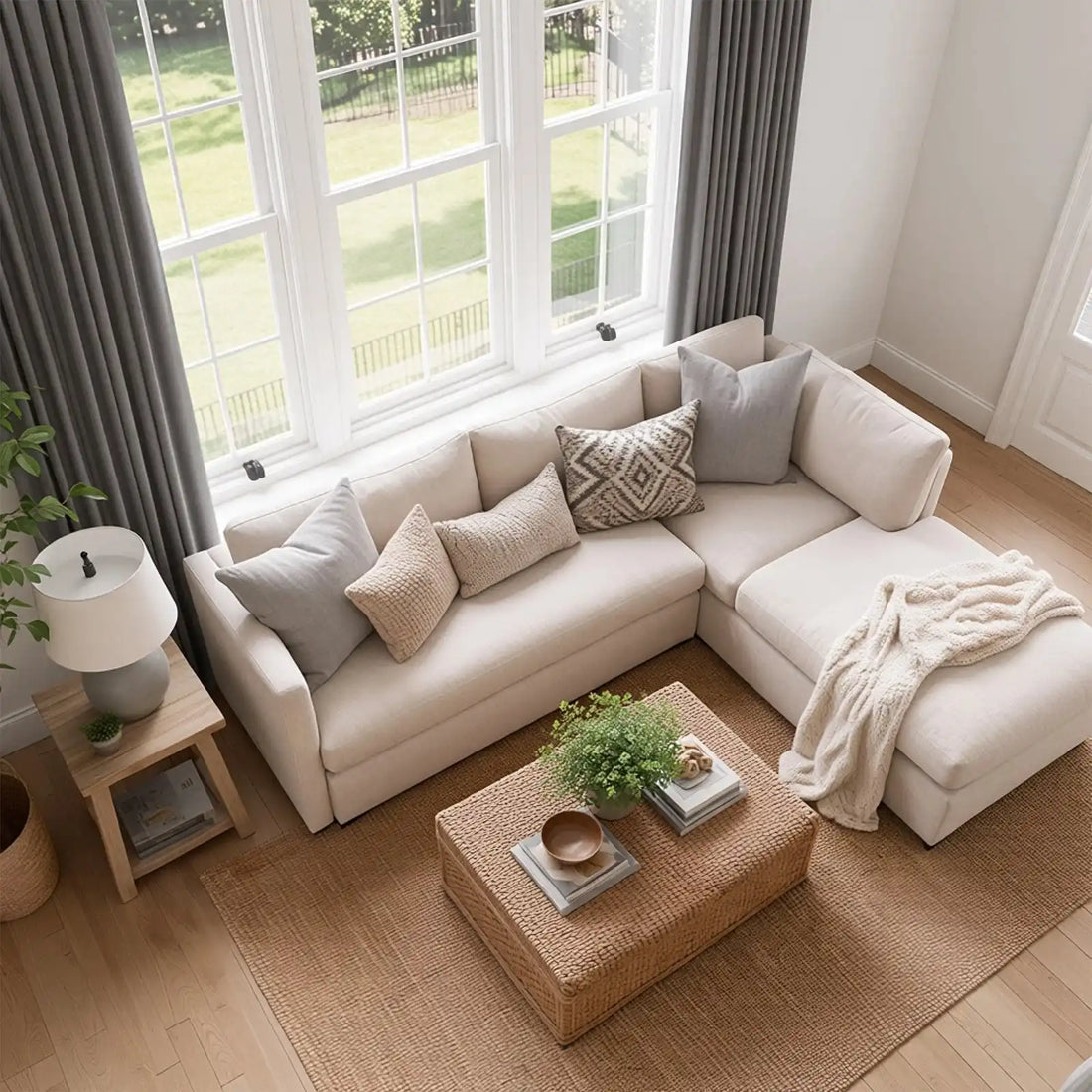 Lacey Herringbone Texture Linen Blend Curtains