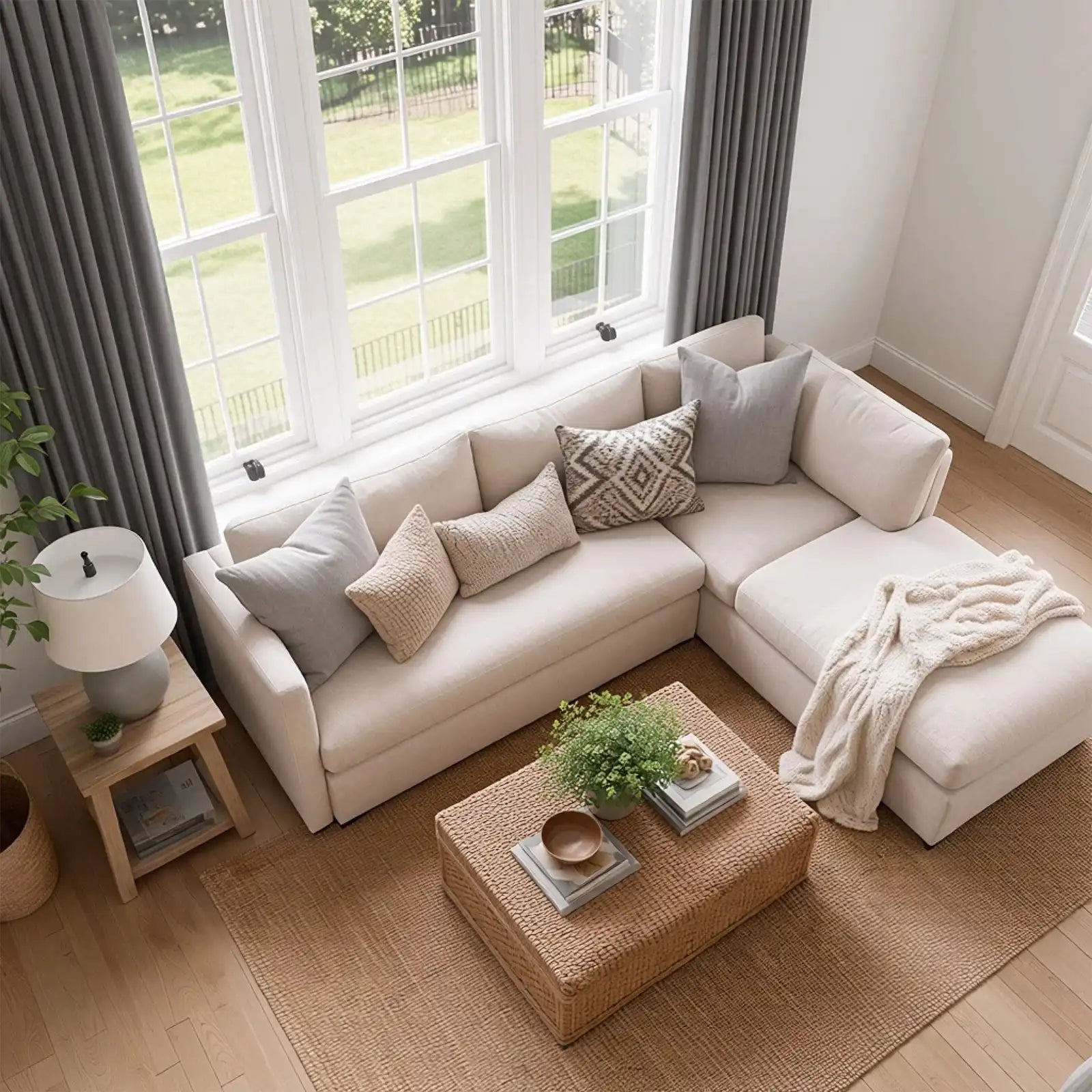 Lacey Herringbone Texture Linen Blend Curtains