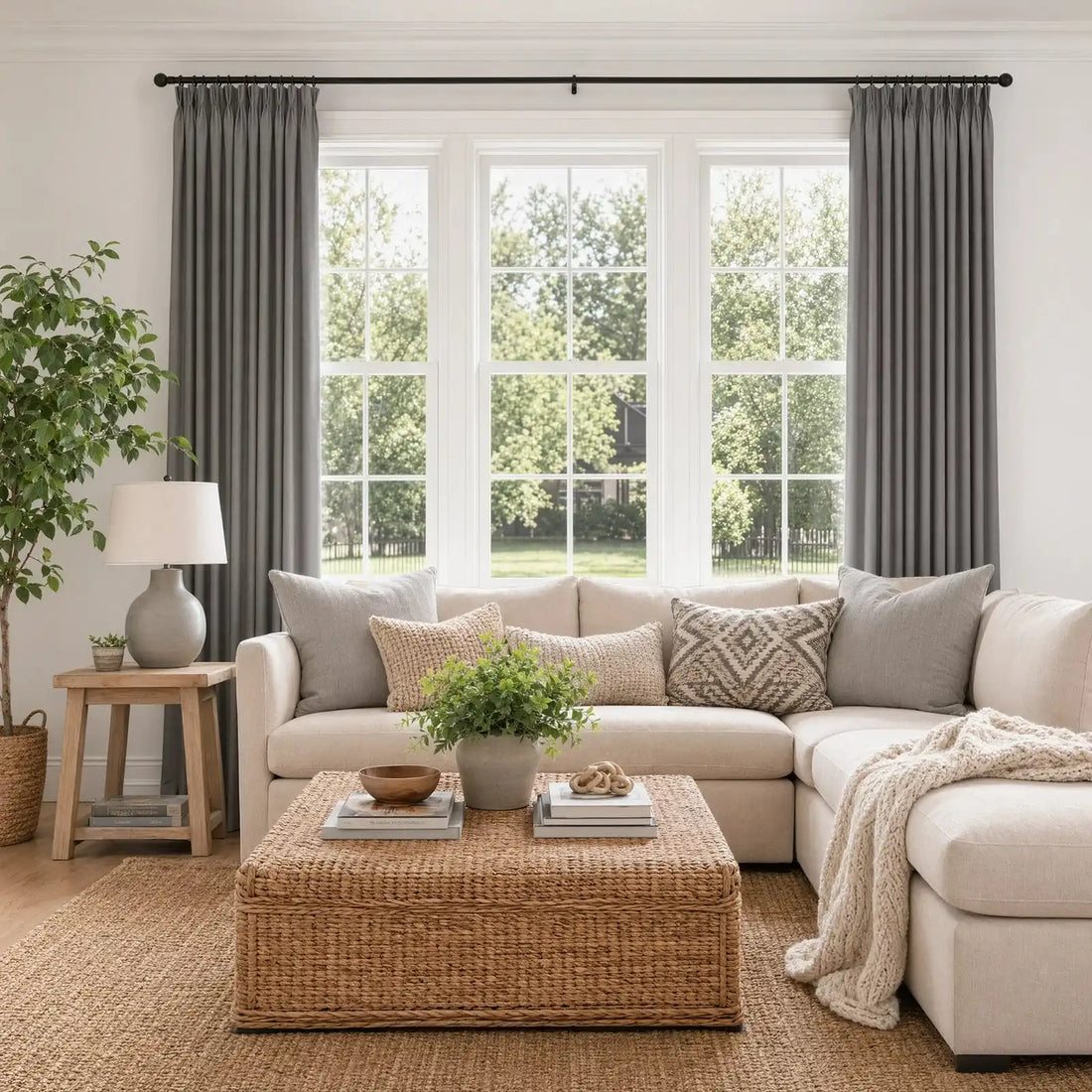 Lacey Herringbone Texture Linen Blend Curtains
