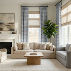 Linda Linen Plaid Striped Curtains