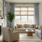Linda Linen Plaid Striped Curtains