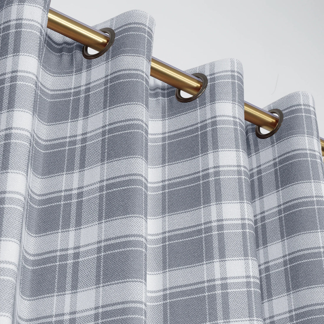 Linda Linen Plaid Striped Curtains