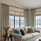 Linda Linen Plaid Striped Curtains