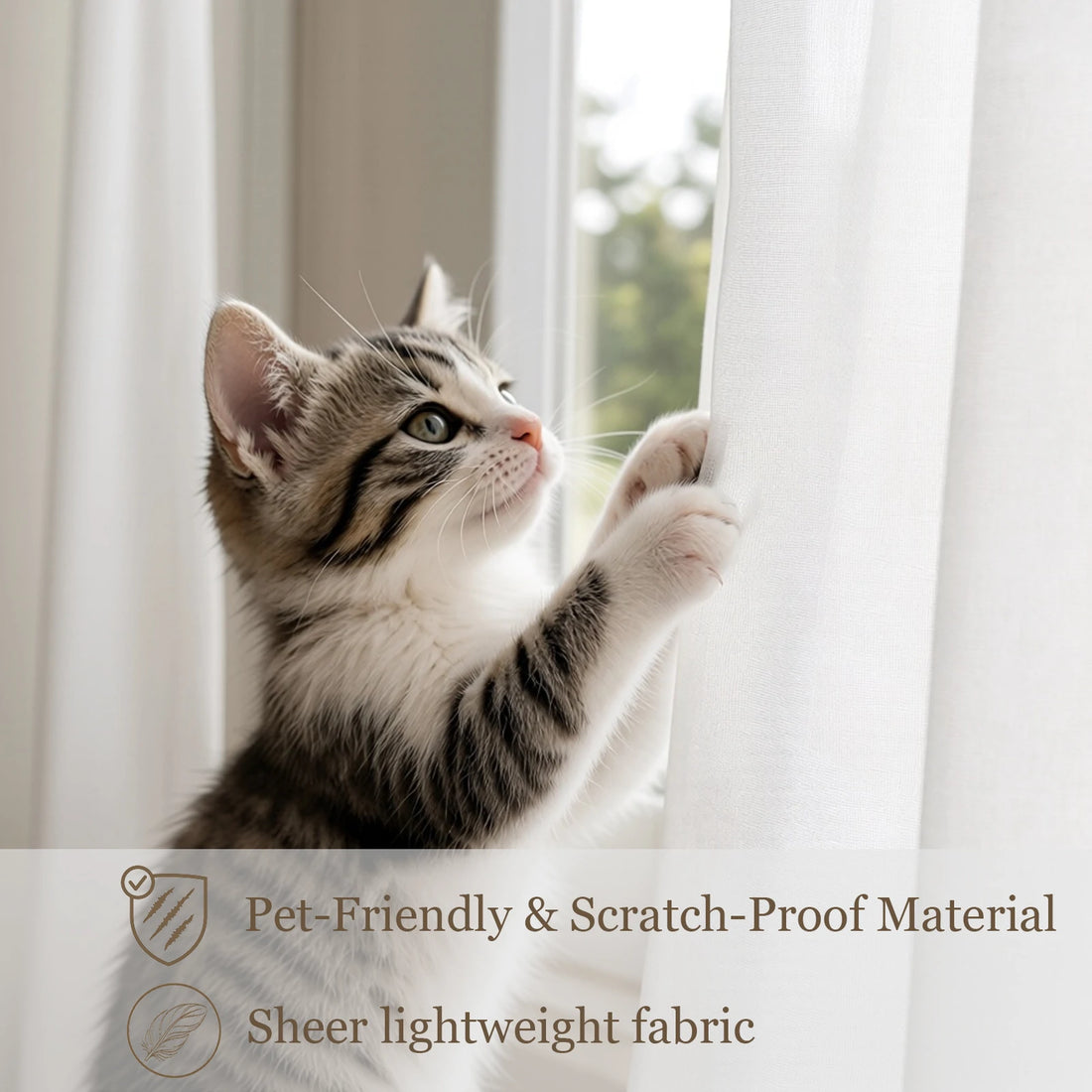 Lola Scratch Resistant Pet-Friendly Sheer Curtain
