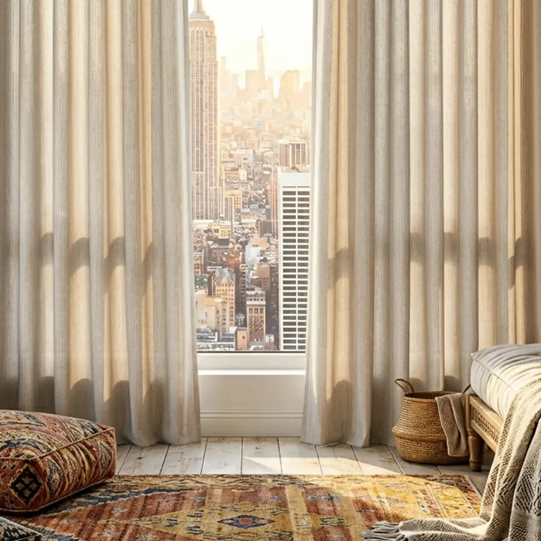 Lucas Cotton Look Blend Curtains