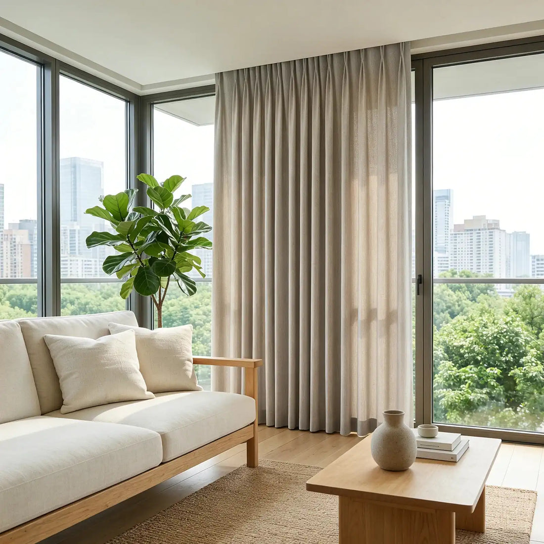 Lucas Cotton Look Blend Curtains