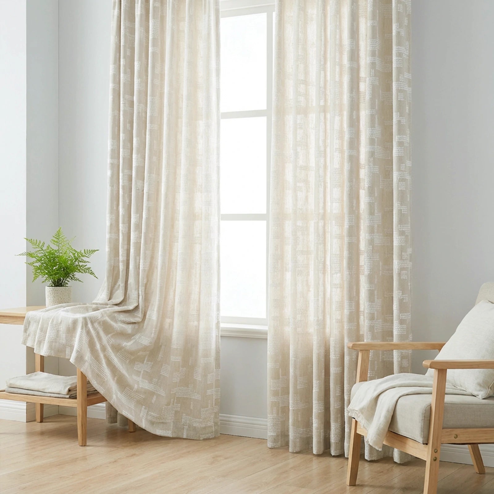 Luke Jacquard Textured Curtains