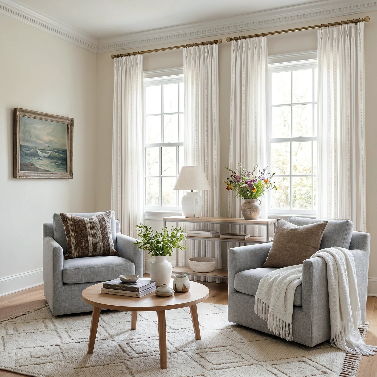 Ocean Woven Stripes Curtains