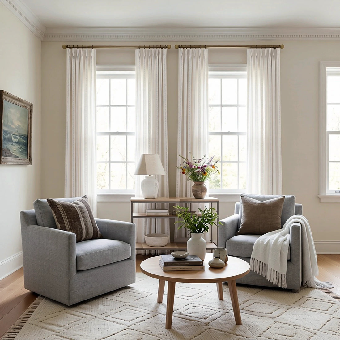 Ocean Woven Stripes Curtains
