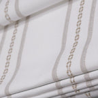 Ocean-Brown Stripes on White