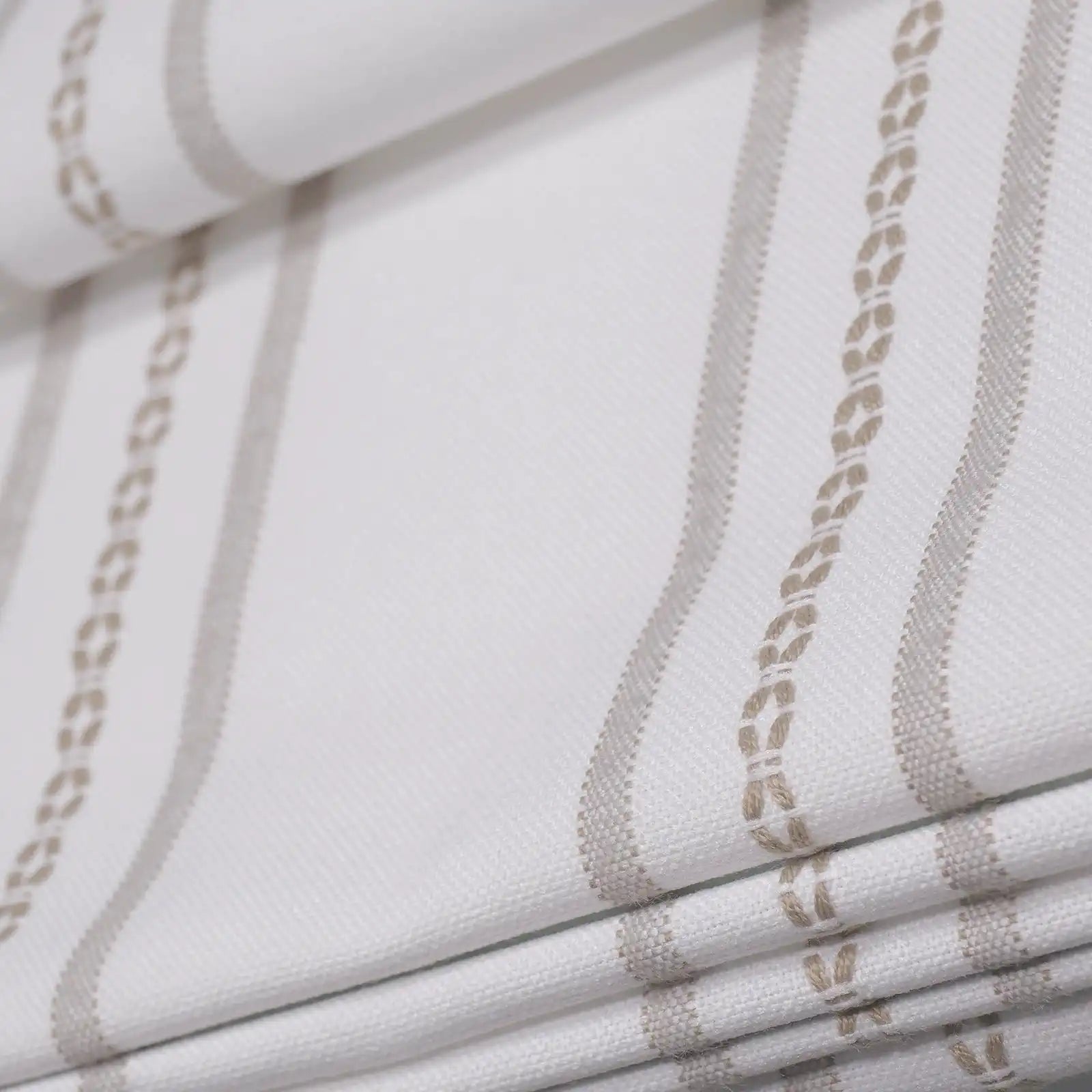 Ocean-Brown Stripes on White