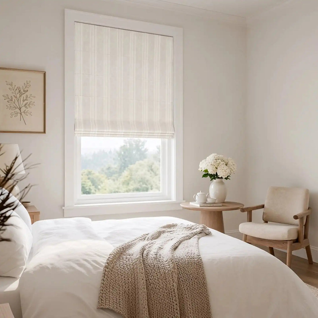 Ocean Woven Stripes Roman Shades