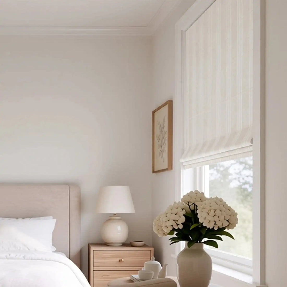 Ocean Woven Stripes Roman Shades