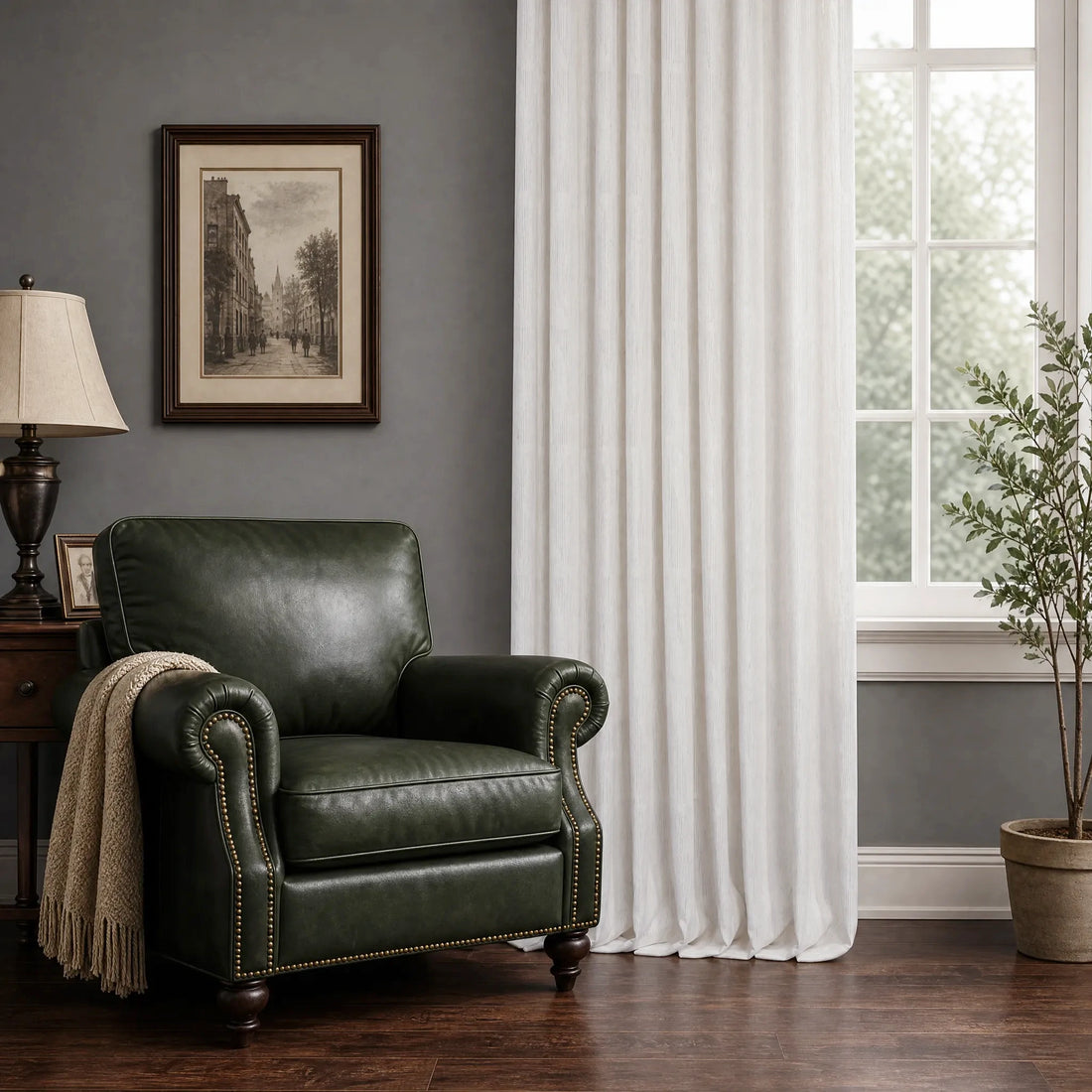 Odette Jacquard Pattern Sheer Curtains