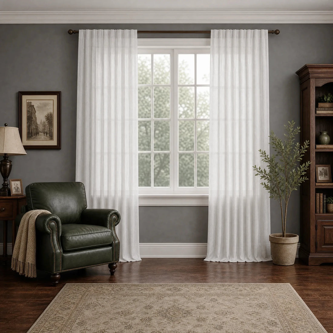 Odette Jacquard Pattern Sheer Curtains