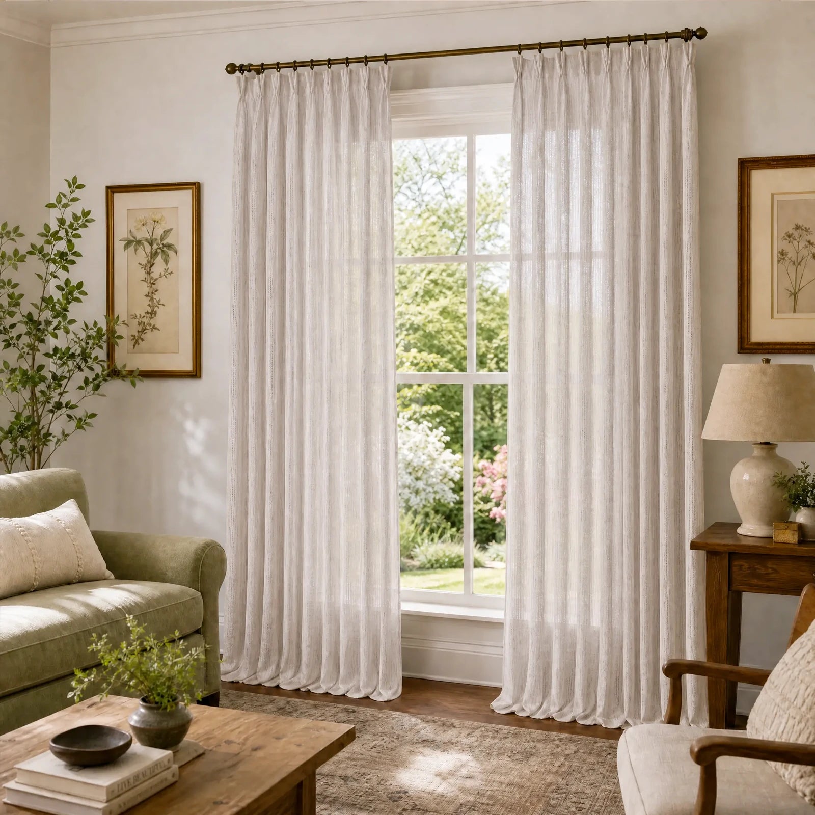 Odette Jacquard Pattern Sheer Curtains
