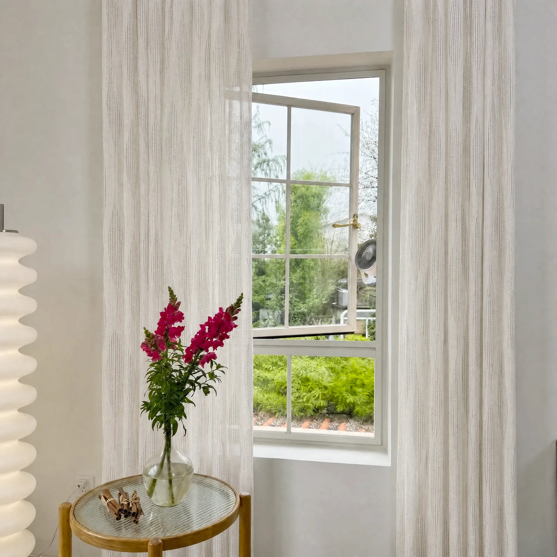 Odette Jacquard Pattern Sheer Curtains