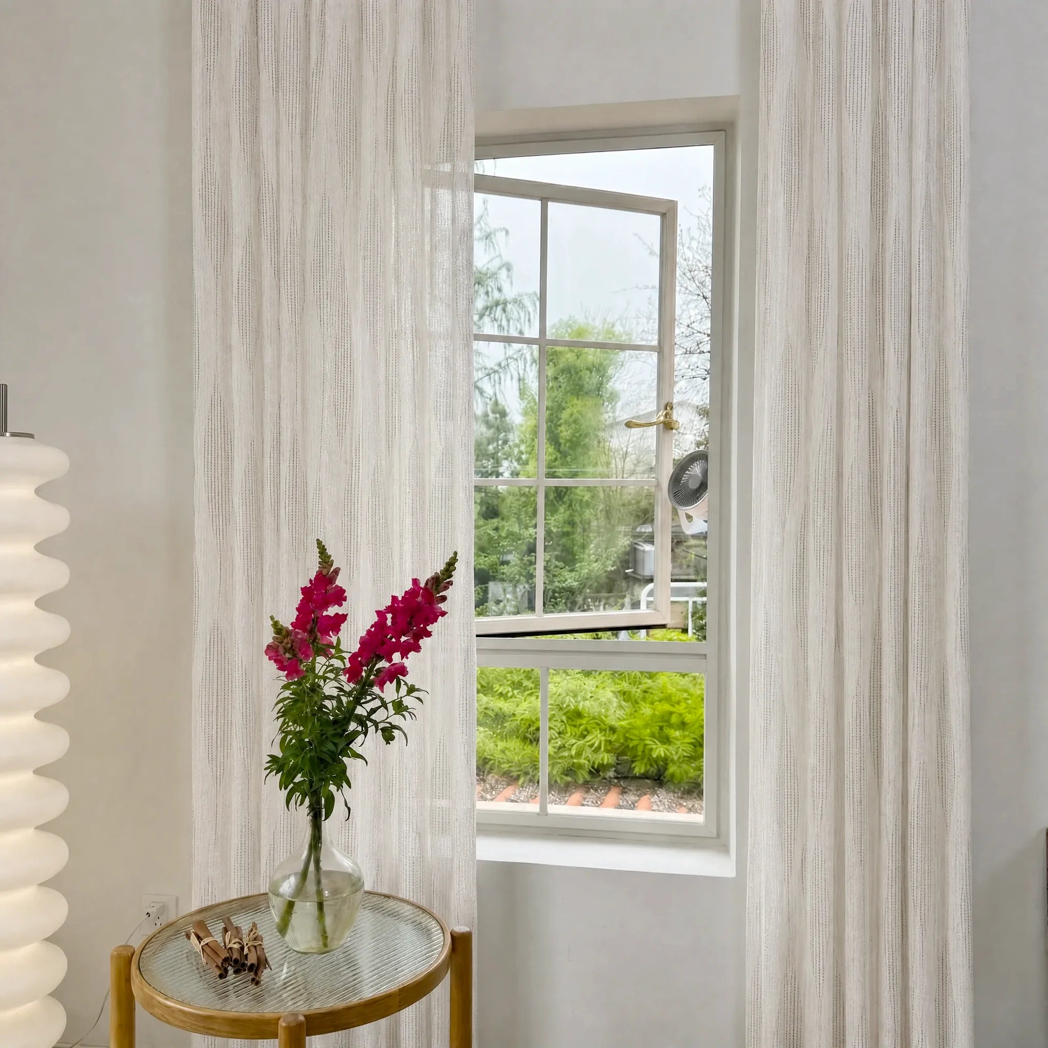 Odette Jacquard Pattern Sheer Curtains