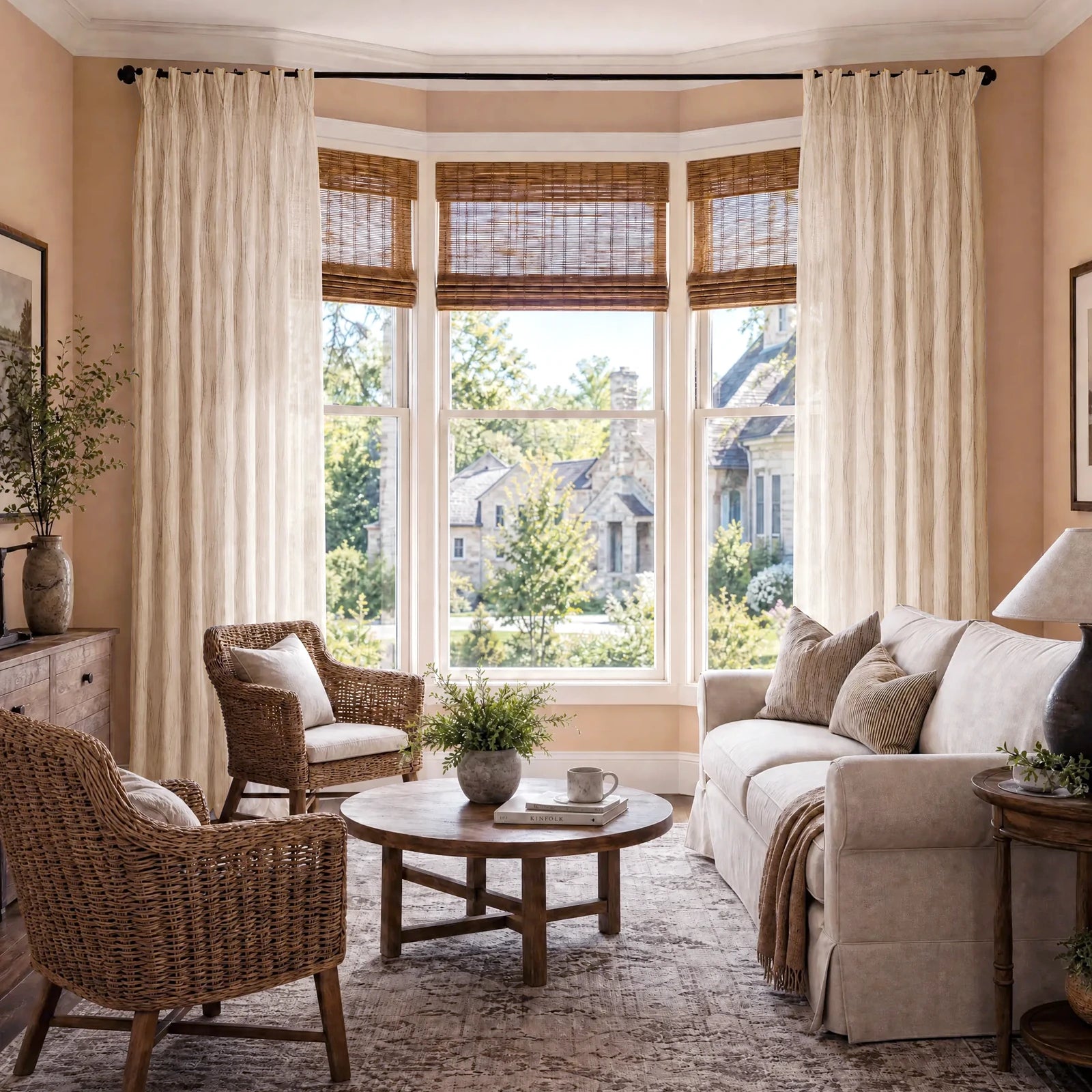 Odette Jacquard Pattern Sheer Curtains