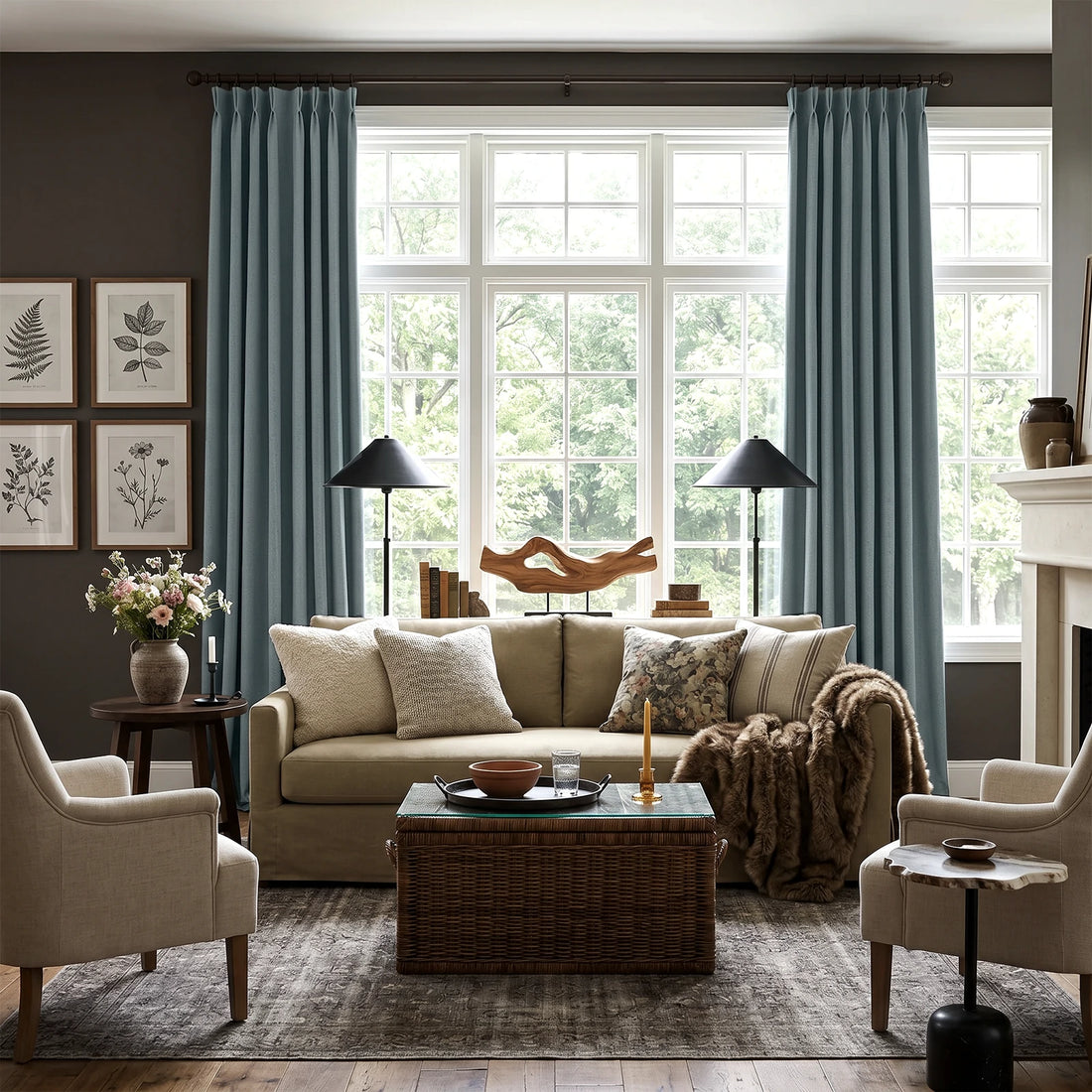 Orion Linen Look 100% Blackout Curtains