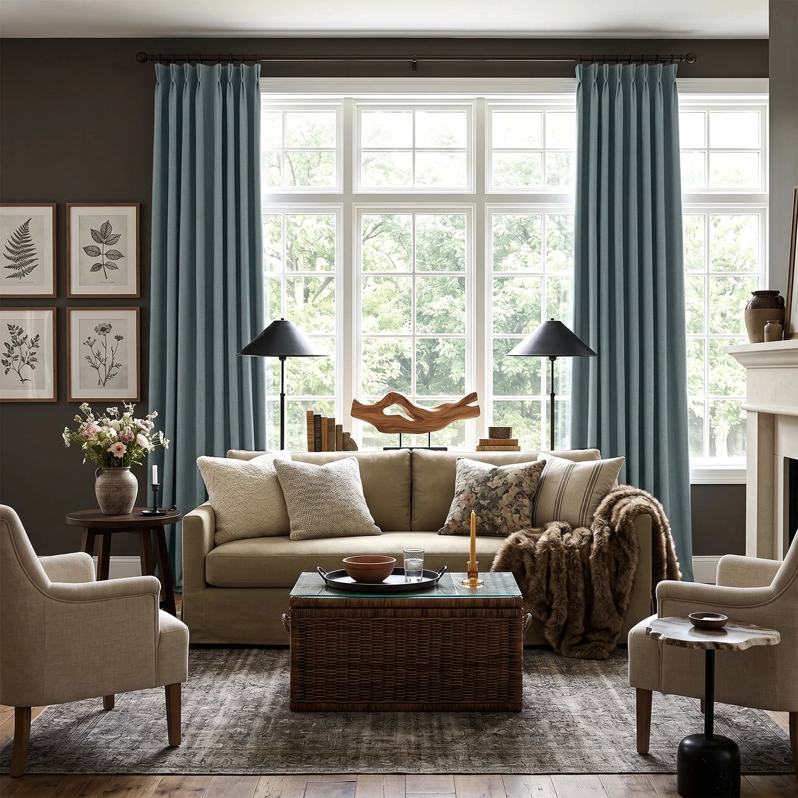 Orion Linen Look 100% Blackout Curtains