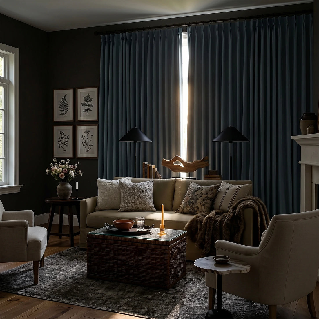 Orion Linen Look 100% Blackout Curtains