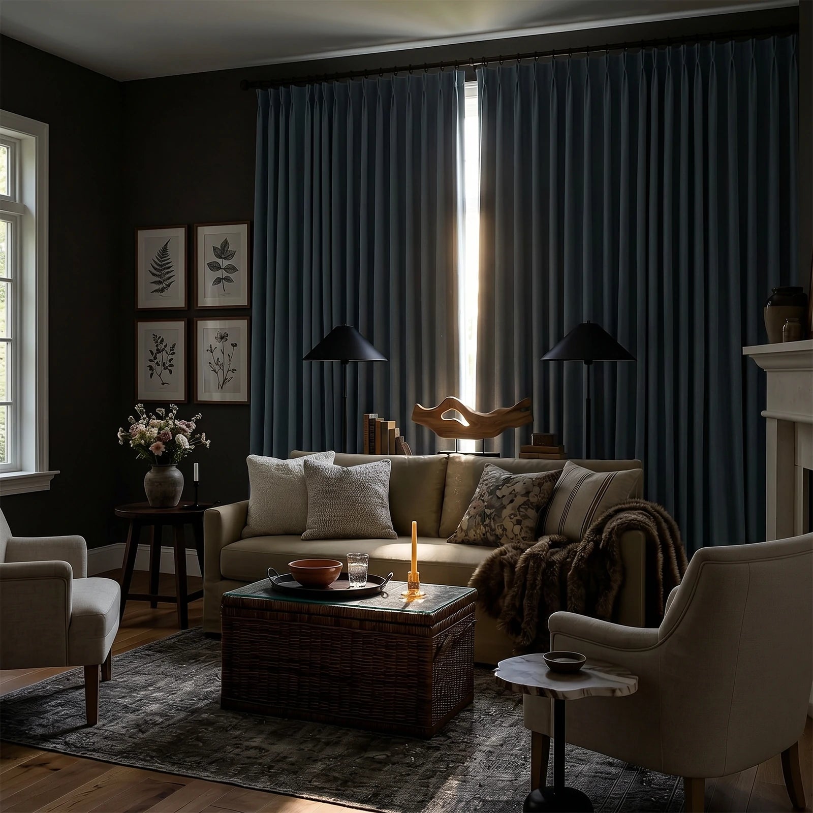 Orion Linen Look 100% Blackout Curtains